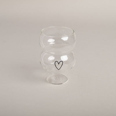 Eulenschnitt Double Bubbles Glas Herz schwarz