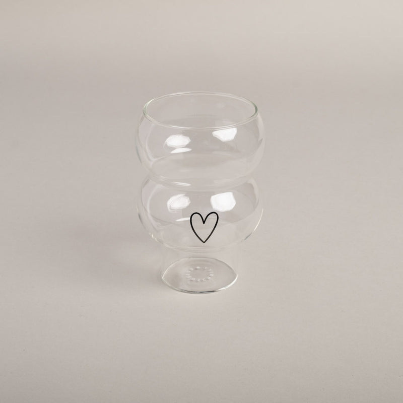 Eulenschnitt Double Bubbles Glas Herz schwarz