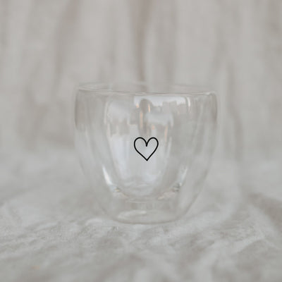 Eulenschnitt Doppelwandiges Herzglas 250 ml