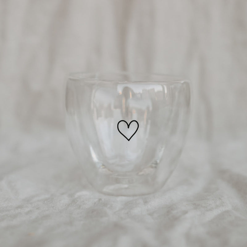 Eulenschnitt Doppelwandiges Herzglas 250 ml