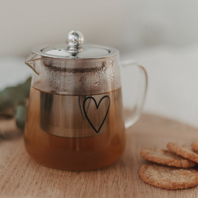 Eulenschnitt Teekanne Herz