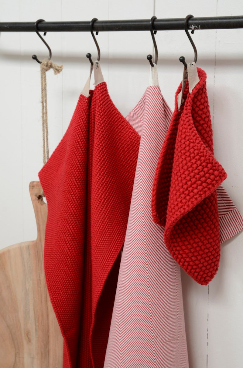 Ib Laursen Spüllappen „Mynte“ Strawberry gestrickt
