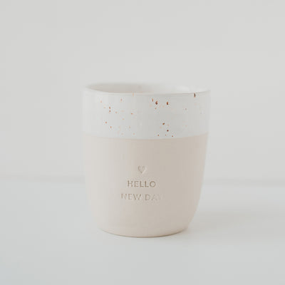 Eulenschnitt Becher Hello New Day