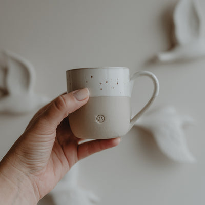 Eulenschnitt Cappuccino-Tasse Smiley