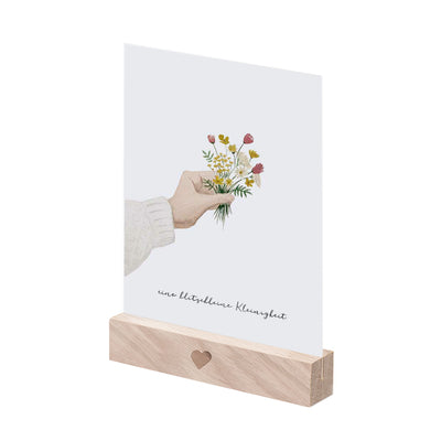 Eulenschnitt Kartenständer Herz 2er-Set naturfarben 10,5 cm