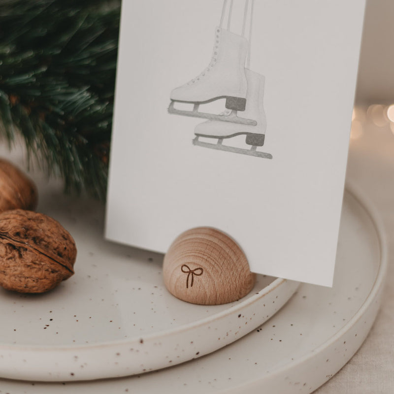 Eulenschnitt Halbrunder Kartenhalter Schleife