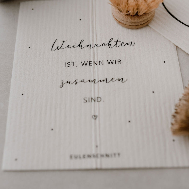 Eulenschnitt Schwammtücher Weihnachtszeit 3er-Set weiß