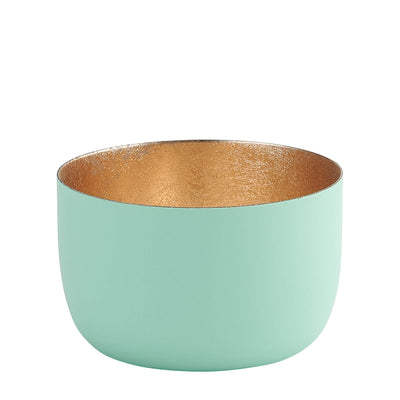 Windlicht Madras aqua-goldfarben klein