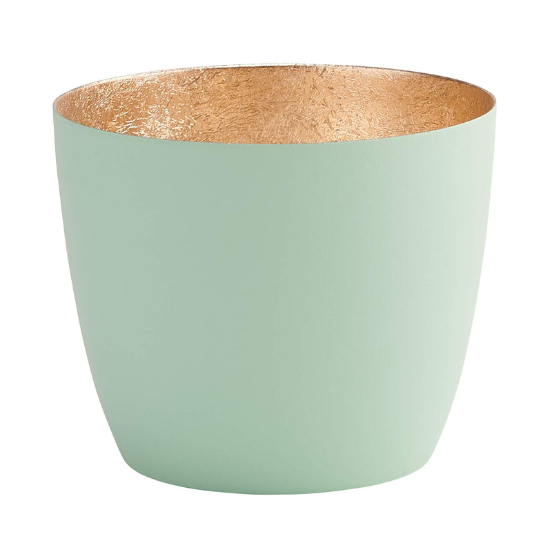 Windlicht Madras aqua-goldfarben mittel