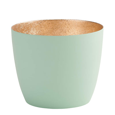 Windlicht Madras aqua-goldfarben mittel