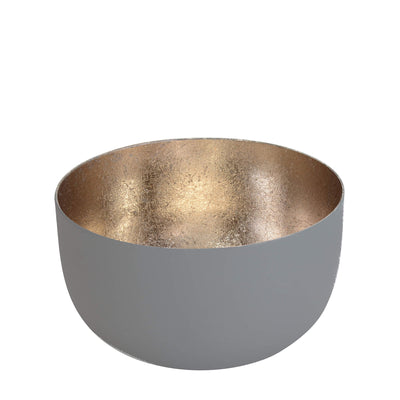 Windlicht Madras coolgrey-goldfarben klein