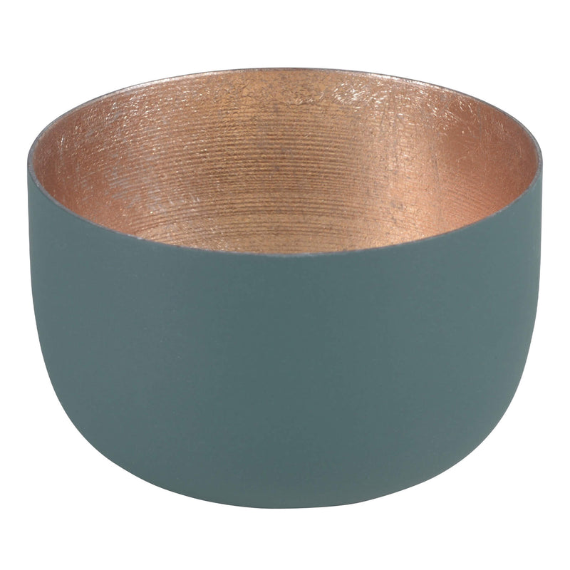 Windlicht Madras dark olive-goldfarben klein