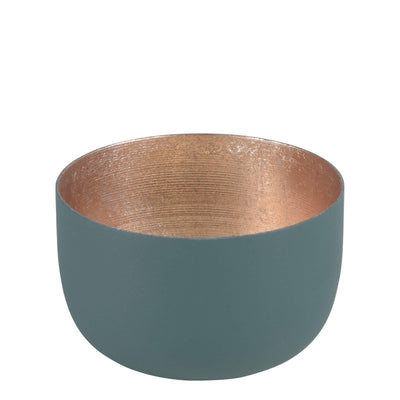 Windlicht Madras dark olive-goldfarben klein