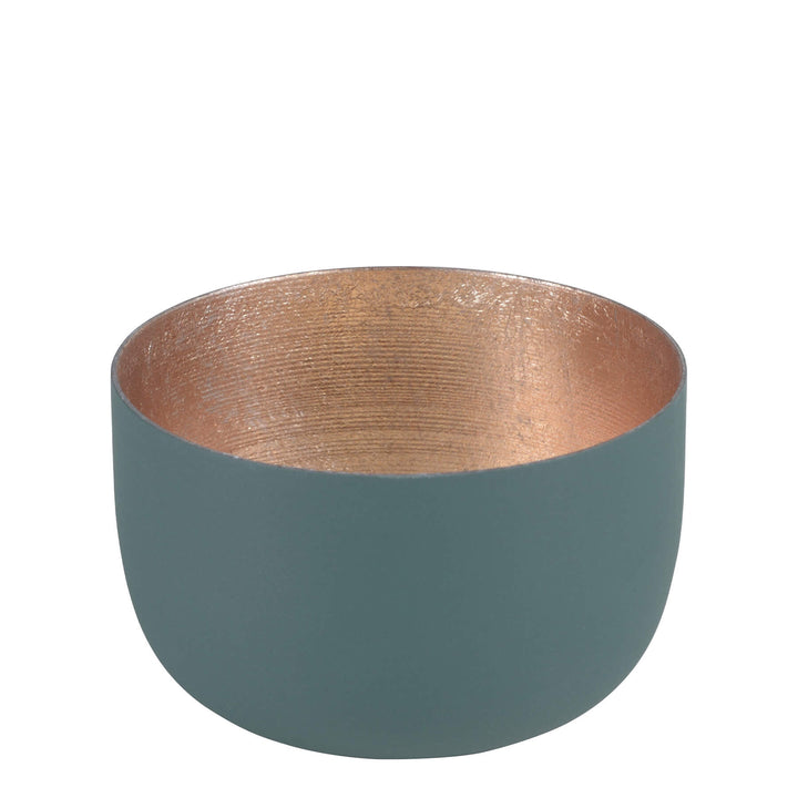 Windlicht Madras dark olive-goldfarben klein