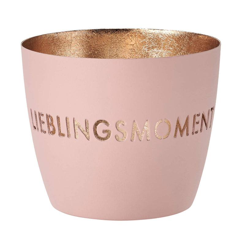 Windlicht Madras Lieblingsmoment blush-goldfarben mittel