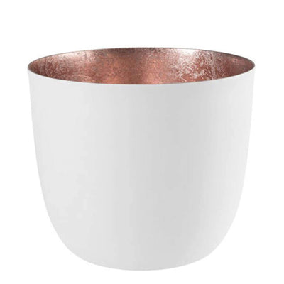 Windlicht Madras weiß-roségoldfarben mittel