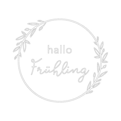 Eulenschnitt Wandsticker Hallo Frühling weiß
