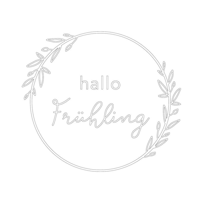 Eulenschnitt Wandsticker Hallo Frühling weiß
