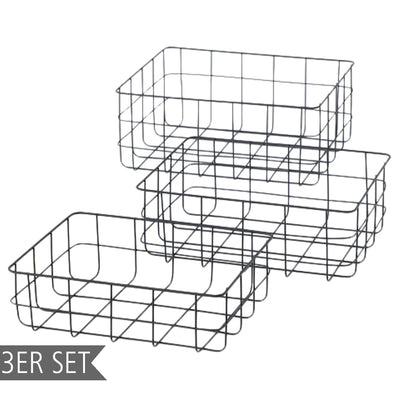 Aufbewahrungskörbe Melina 3er-Set schwarz