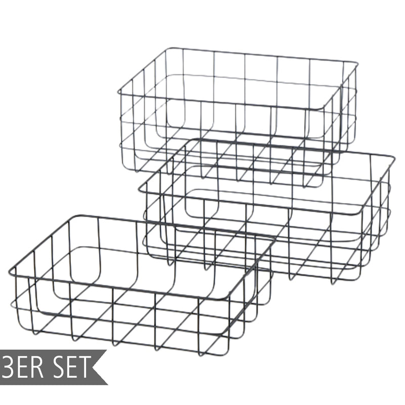 Aufbewahrungskörbe Melina 3er-Set schwarz