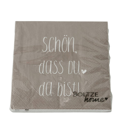 Servietten Schön, dass du da bist Braun