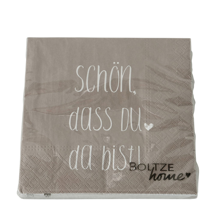 Servietten Schön, dass du da bist Braun
