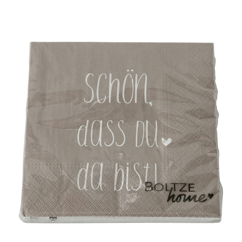 Servietten Schön, dass du da bist Braun