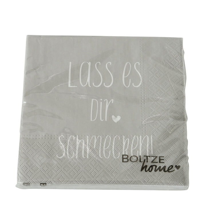 Servietten Lass es dir schmecken Grau
