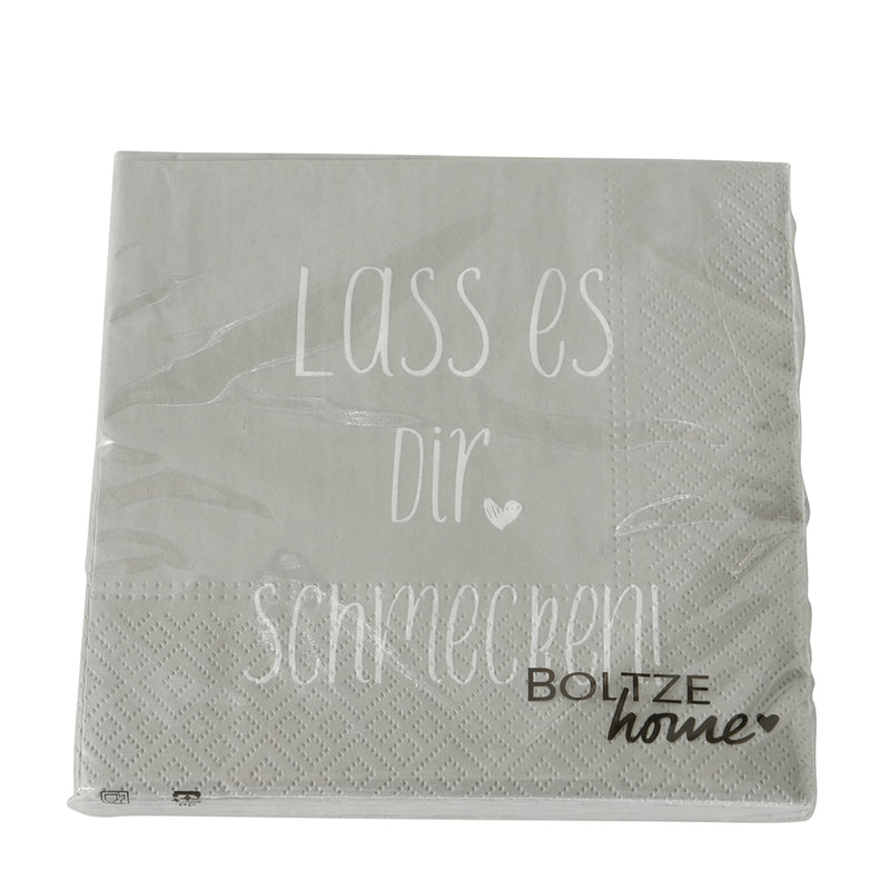 Servietten Lass es dir schmecken Grau