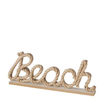 Schriftzug Beach Naturfarben