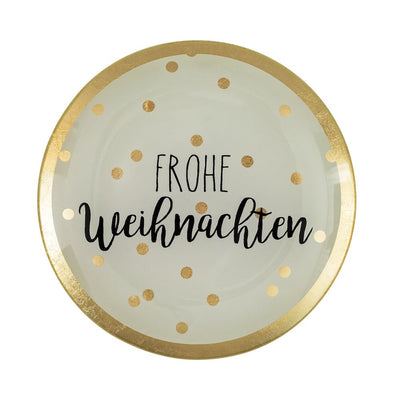 Glasteller Frohe Weihnachten rund