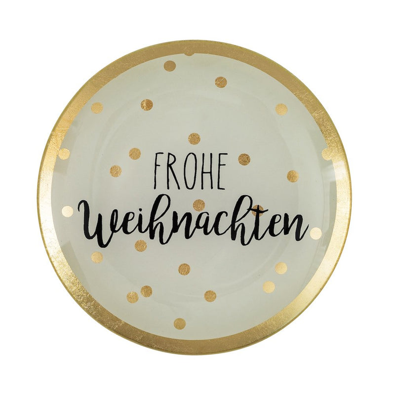 Glasteller Frohe Weihnachten rund