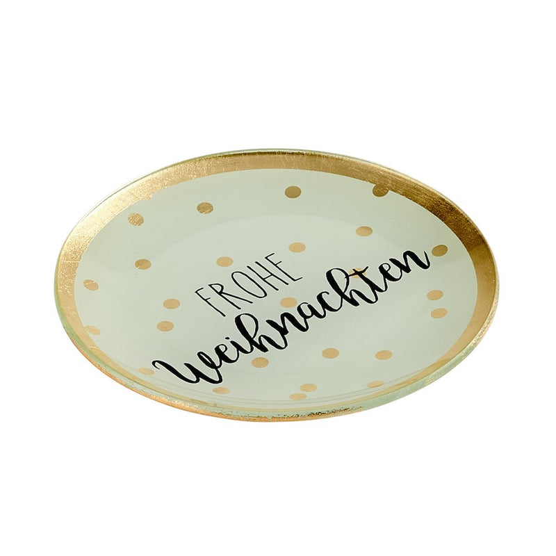 Glasteller Frohe Weihnachten rund