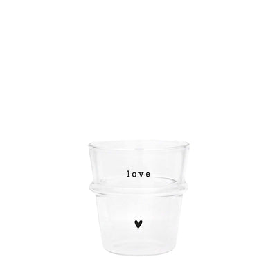 Bastion Collections Espresso Glas Love Schwarz