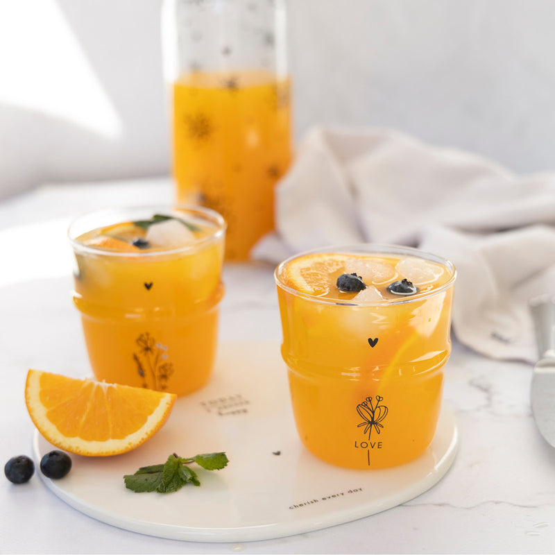 Bastion Collections Wasser-Glas Love Schwarz