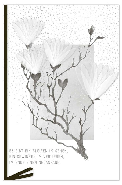 Trauerkarte mit Umschlag Zweig Spruch Neuanfang