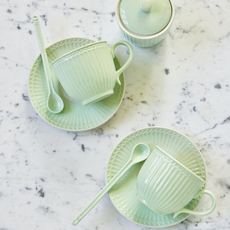 Greengate Tasse mit Untertasse Alice zartgrün
