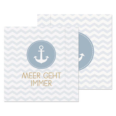 Papierservietten Meer geht immer Anker