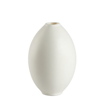Porzellan Vase oval weiß klein