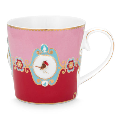 Pip Studio Tasse Love Birds Medaillon rot groß