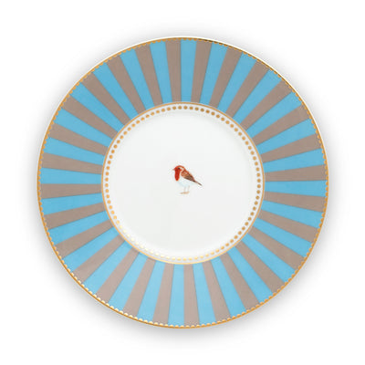 Pip Studio Tasse mit Teller Love Birds Medaillon blau