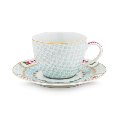 Pip Studio Espresso Tasse mit Teller "Blushing Birds" weiß