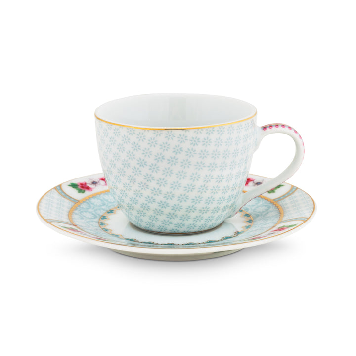 Pip Studio Espresso Tasse mit Teller "Blushing Birds" weiß