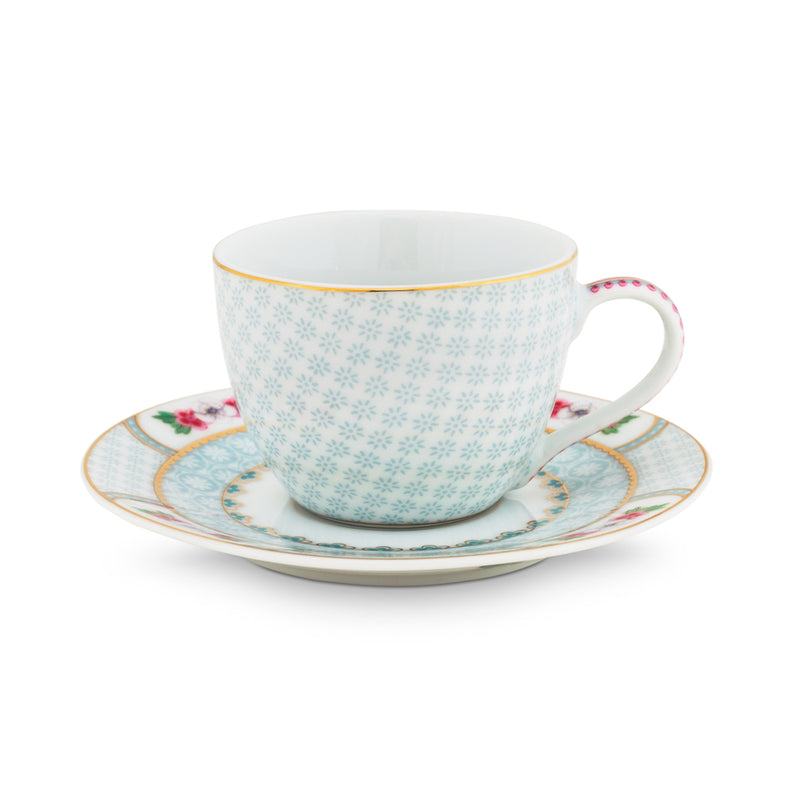 Pip Studio Espresso Tasse mit Teller "Blushing Birds" weiß