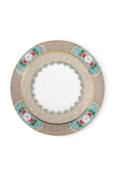 Pip Studio Cappuccino Tasse mit Teller „Blushing Birds“ khaki