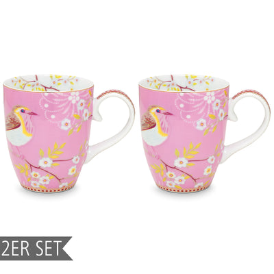 Pip Studio Tasse „Early Bird“ 2er-Set rosa groß