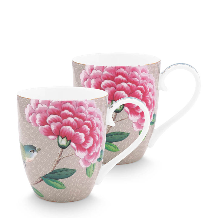 Pip Studio Tasse Blushing Birds Khaki XL 2er-Set