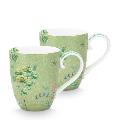 Pip Studio Tasse Jolie Heron Grün XL 2er-Set