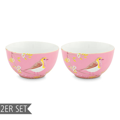 Pip Studio Schalen „Early Bird“ 2er-Set rosa mittel