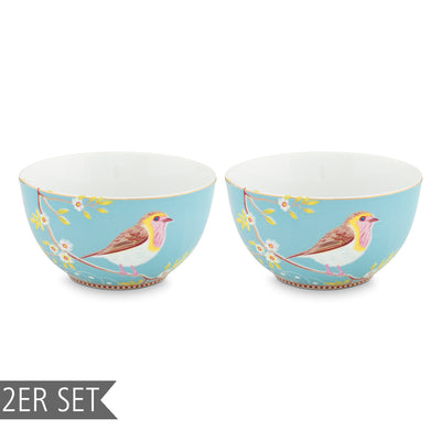 Pip Studio Schalen „Early Bird“ 2er-Set blau mittel